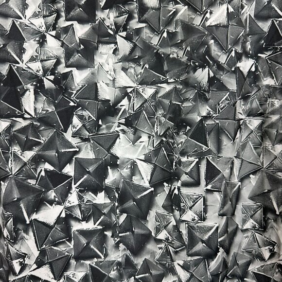 MNG Shift Dress Sz 10 Long Sleeve Geometric Pattern Key Hole Neck Knee Length - Picture 9 of 9